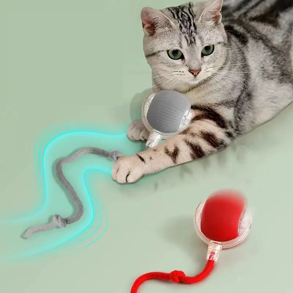 Pelota interactiva para gatos, pelota mágica rodante automática para interiores, juguetes inteligentes para gatos, juguete interactivo electrónico para gatos, juego para gatos, juguete para mascotas