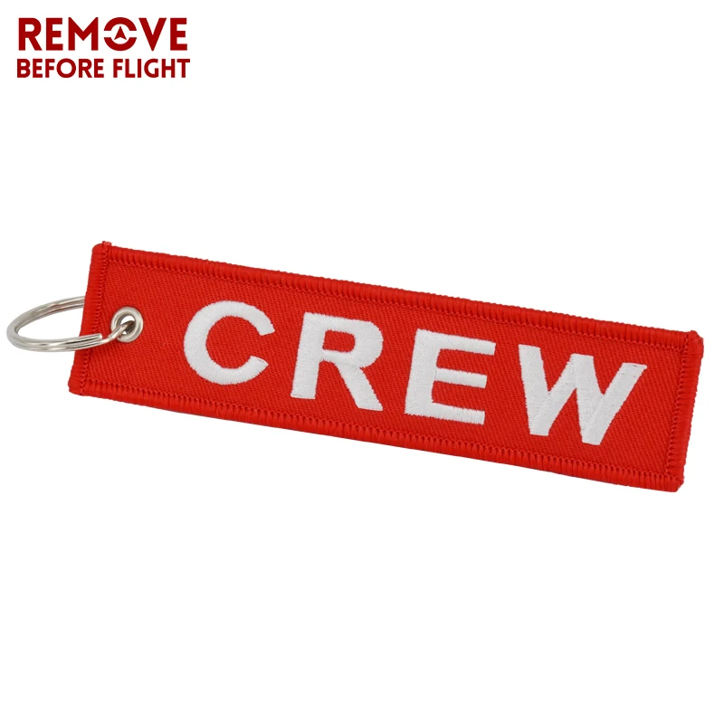 5PCS CREW Embroidery Keychain Aviation Gifts School Bag Car Key Accessories Pendant Trinket Gift Keyrings Fit Men Boy Keys