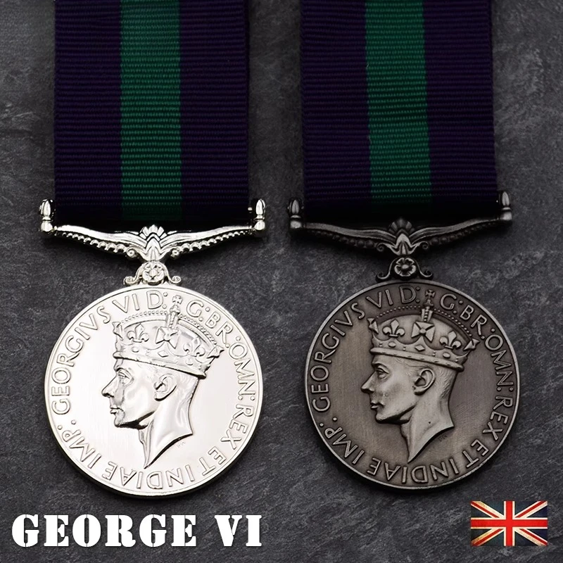 Ribbon Medal for Long Service and Good Conduct George VI England King Badge Souvenir Collection Gift Craft