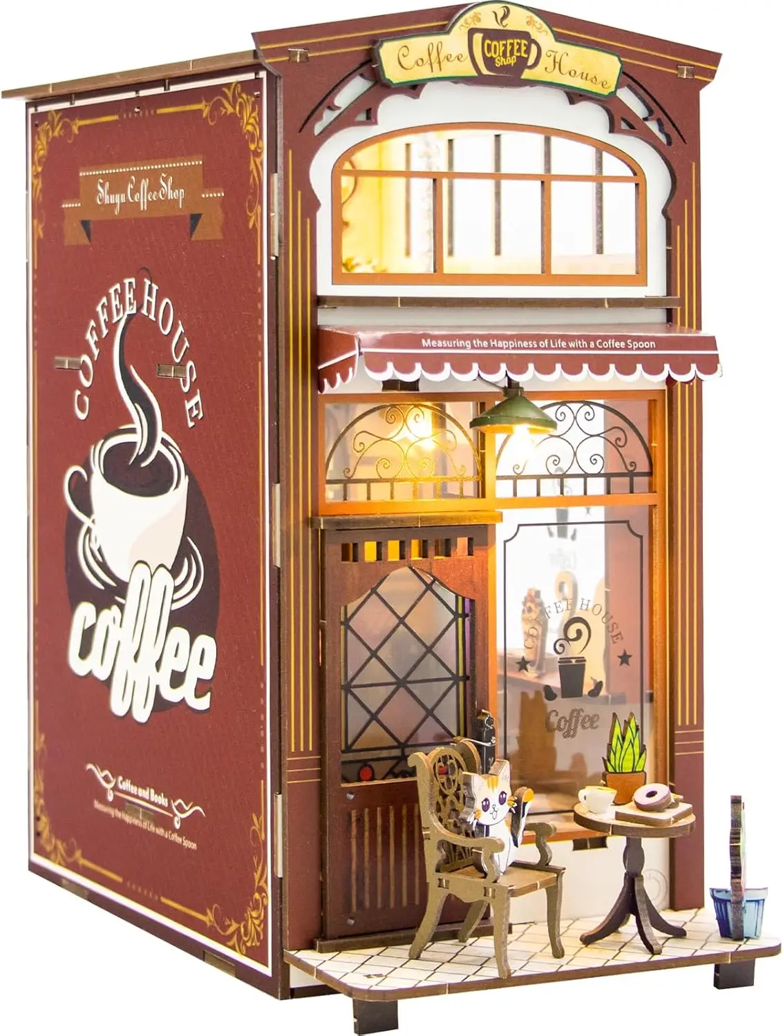 

DIY Book Nook Kit, 3D Puzzle Dollhouse, Dollhouse, Miniature Dollhouse, Miniature House Kit with LED Light, DIY Building Kit
