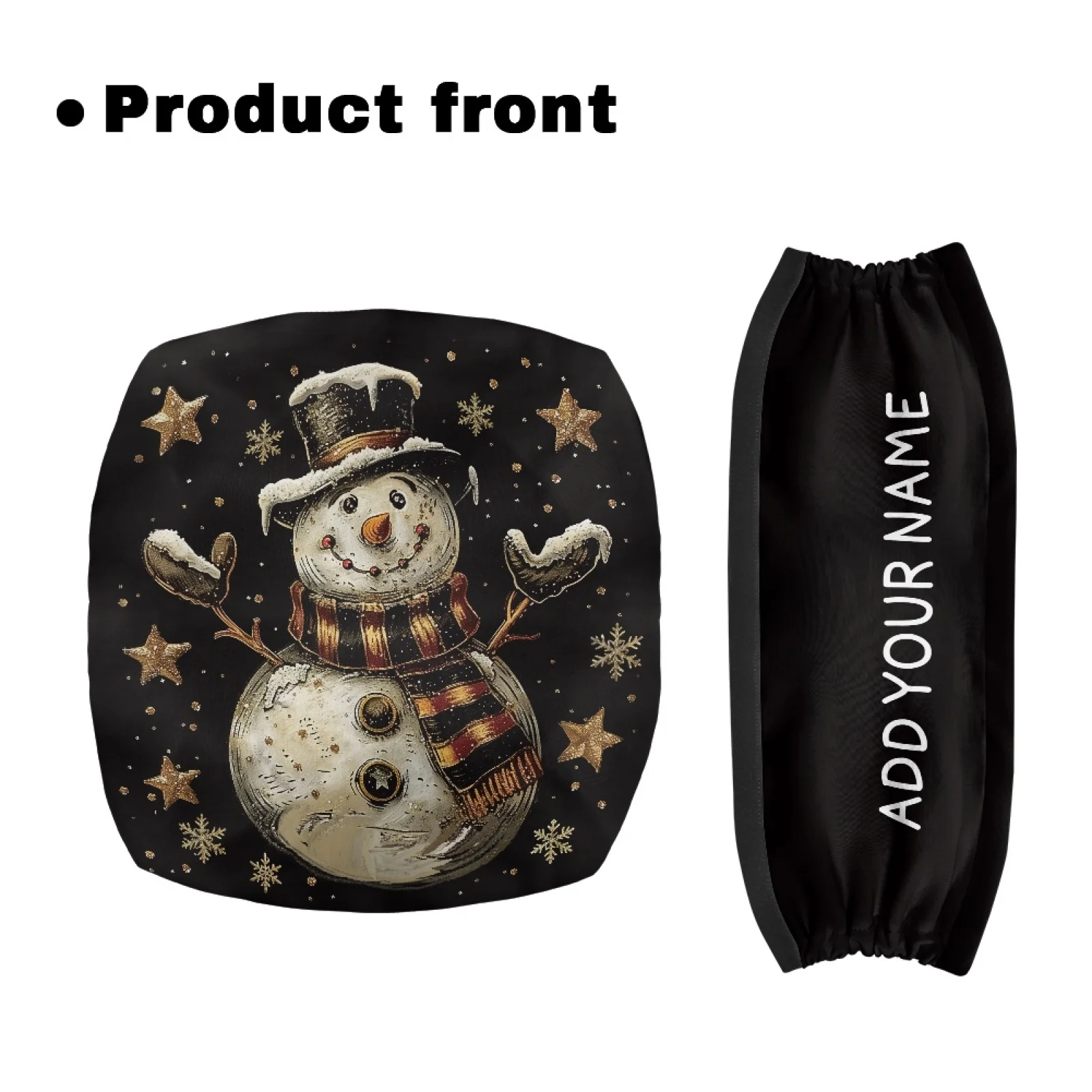 Coloranimal Elastic Band Stretchable 2 Pieces Walker Protection Decor Covers for Seniors for Street Scenes Vintage Snowman