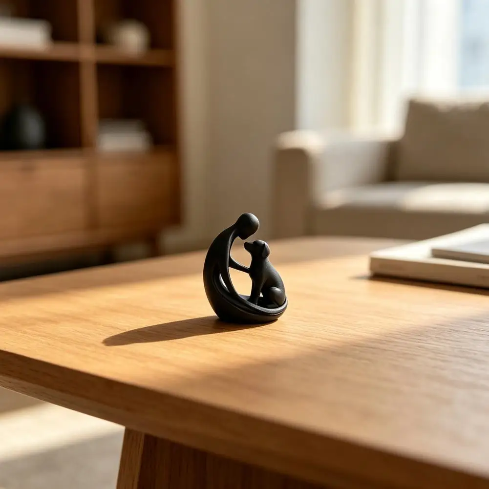 Mini Dog Ornament Hollow Design Dog Figurine Dog Owner Statue Ornament 3d Printed Nordic Minimalist Sculpture Compact for Pet