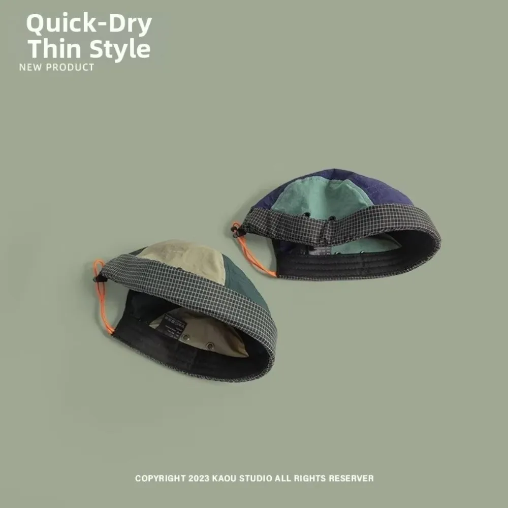 Casual Quick-drying 5-panel Cap Adjustable Solid Color Beanies Hat Anti-UV Brimless Cap Men