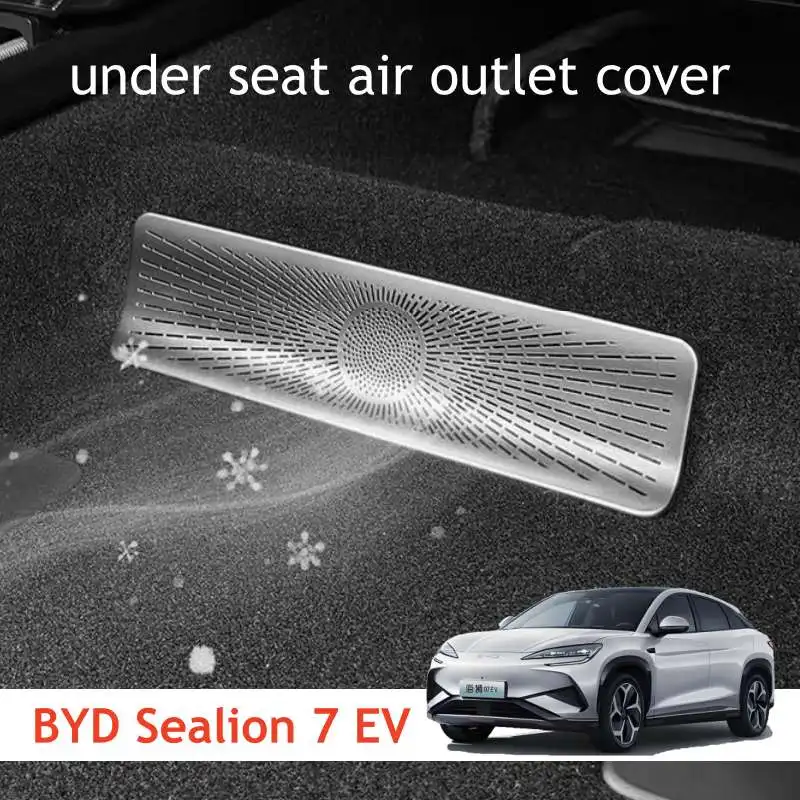 For BYD Sealion 7 EV 2024 2025 Under Seat Air Outlet Flow Vent Intake Grille Protect Cover Accessories