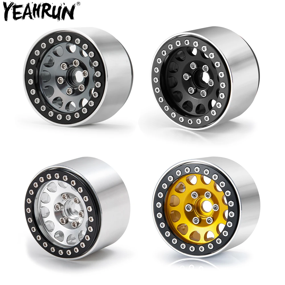 

YEAHRUN 4Pcs Metal 1.9" Beadlock Wheel Rim Hub for 1/10 RC Crawler TRX4 Axial SCX10 90046 AXI03007 D90 D110