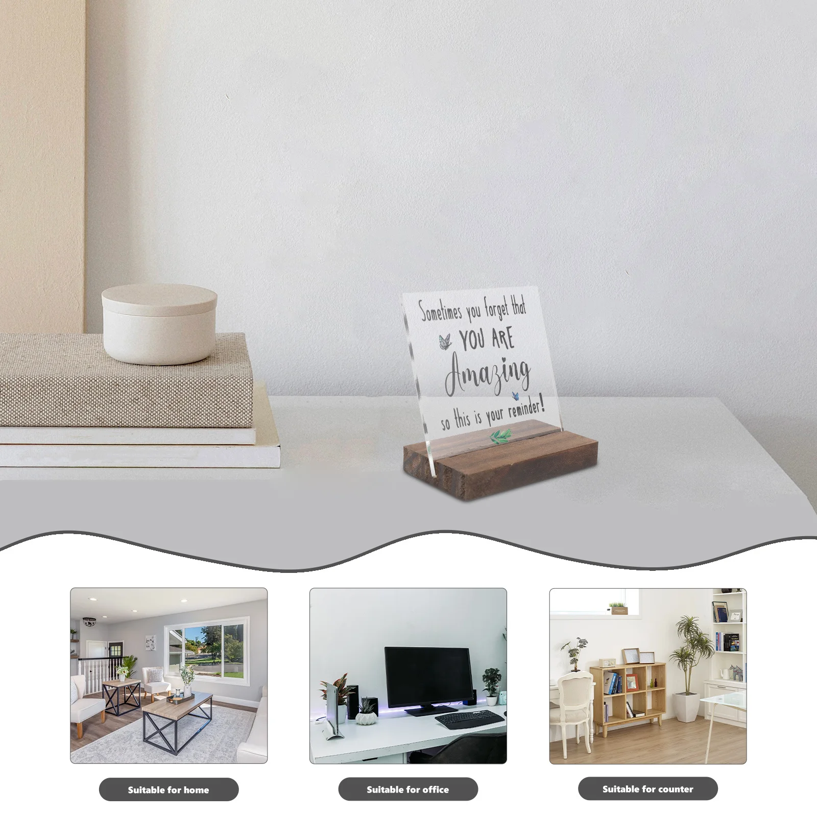 

Office Table Sign Decor Acrylic Encouragement Plaque for Women Soldiers Graduates Resilient Desktop Display Home Study Workplace