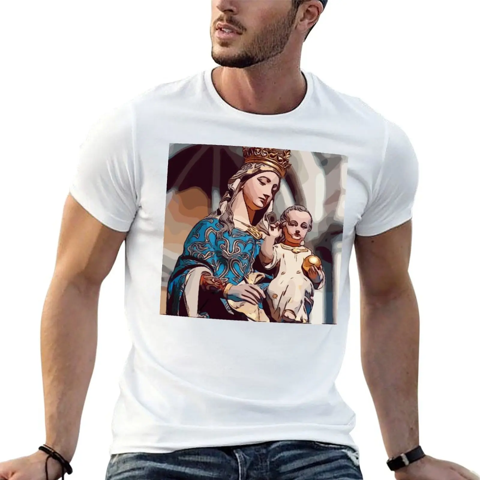 Virgin Mary T-Shirt Casual Street Style Short Sleeve Tee