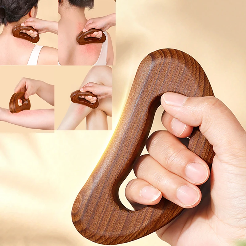 Wooden Gua Sha Massagers Scraping Push Board Body Dredging Shoulder Neck Back Meridian Brush Tool Carbonized Wood Tools