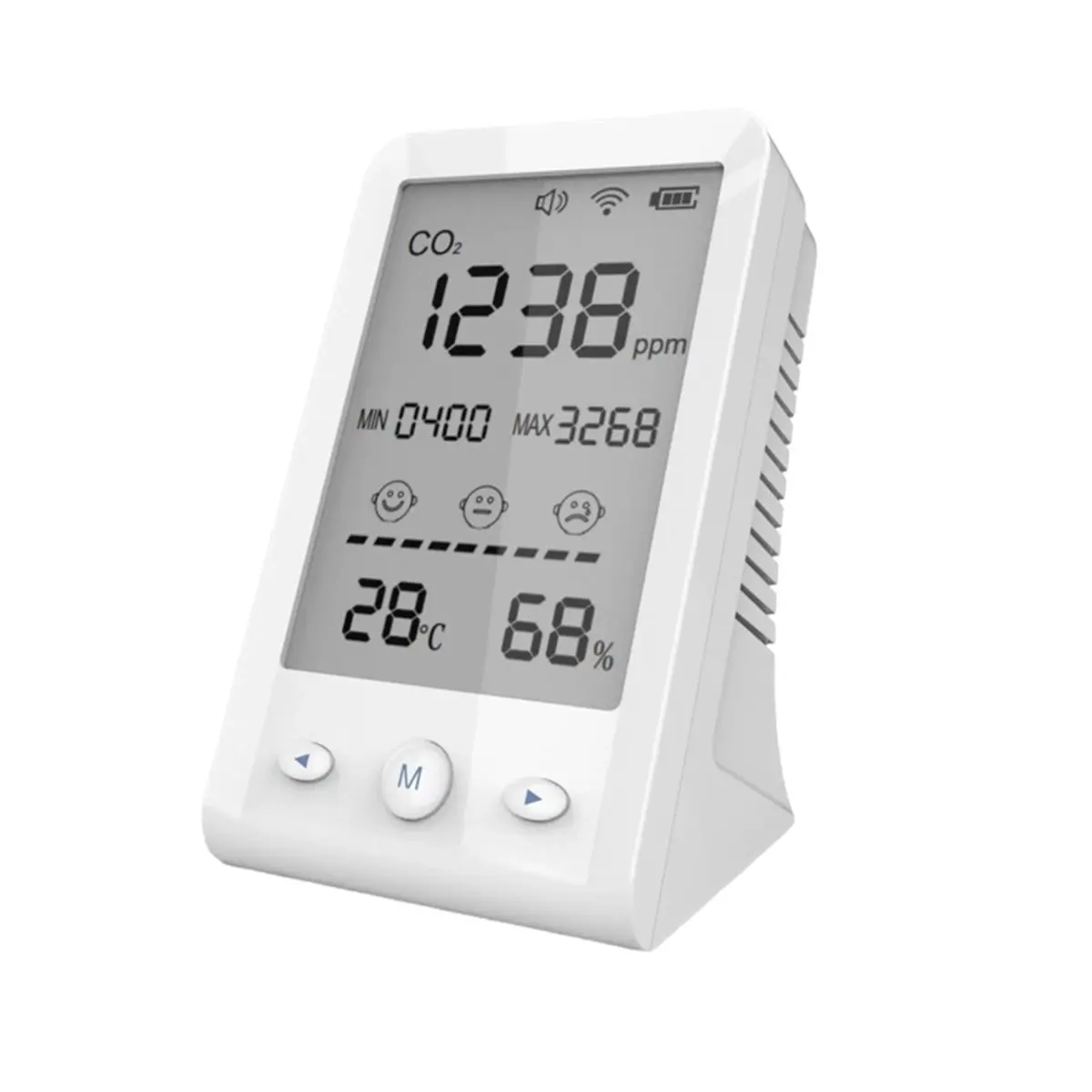 AA05 CO2 NDIR Temperature Humidity Sensor Tester Rechargeable Air Quality Monitor Detector with LCD Display Gas Analyzer