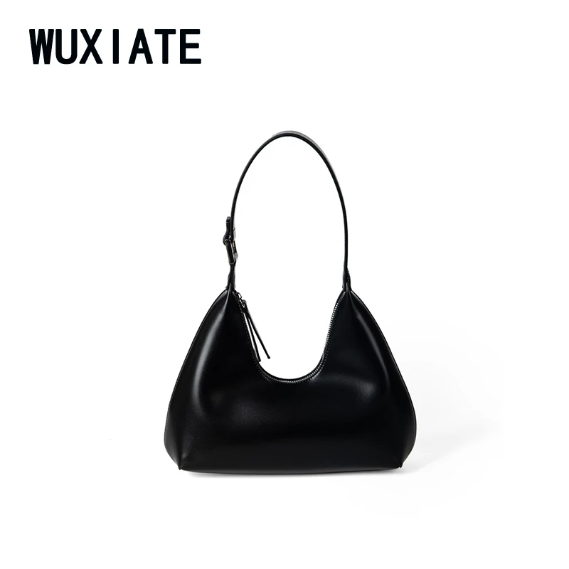 

WUXIATE Women shoulder underarm baguette bag women's premium sense commuter all-in-one hand crescent bag