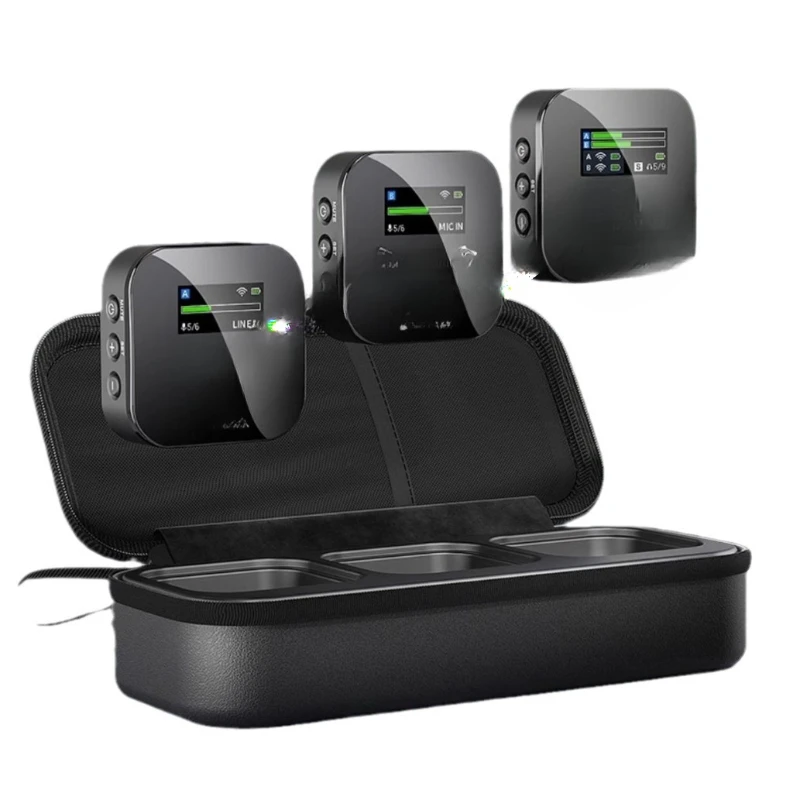 Wireless collar microphone, mobile phone camera live recording radio microphone noise reduction