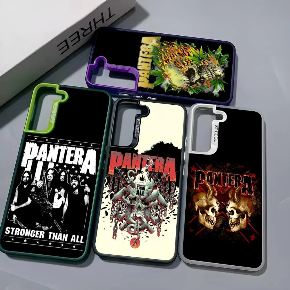 Pantera Cowboys From Hell Phone Case For Samsung Galaxy S25 S24 S23 S22 S21 S20 Note20 Ultra Plus Fe colored silver Cover