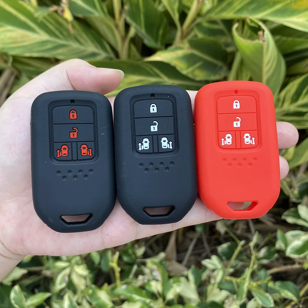 4 Buttons Silicone Car Key Fob Cover Case Protect Skin Holder Rubber Shell for HONDA STEPWGN Odyssey Freed Elysion MPV Key Chain