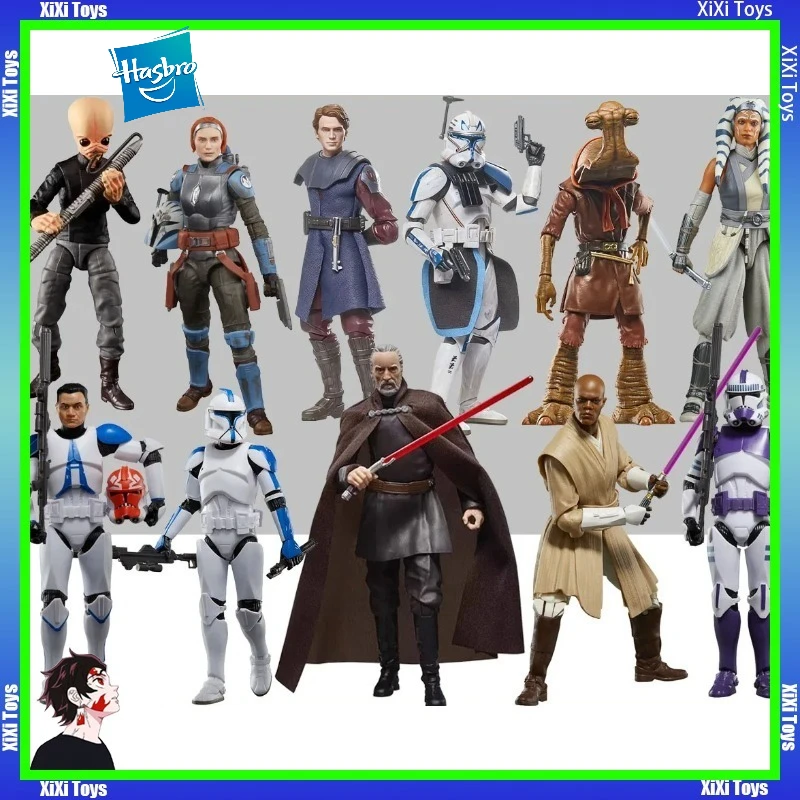 

Hasbro Star Wars The Black SeriesAnakin Skywalker & Clone Captain Rex Model Mace Windu & Clone Trooper Obi-Wan Action Figure Toy
