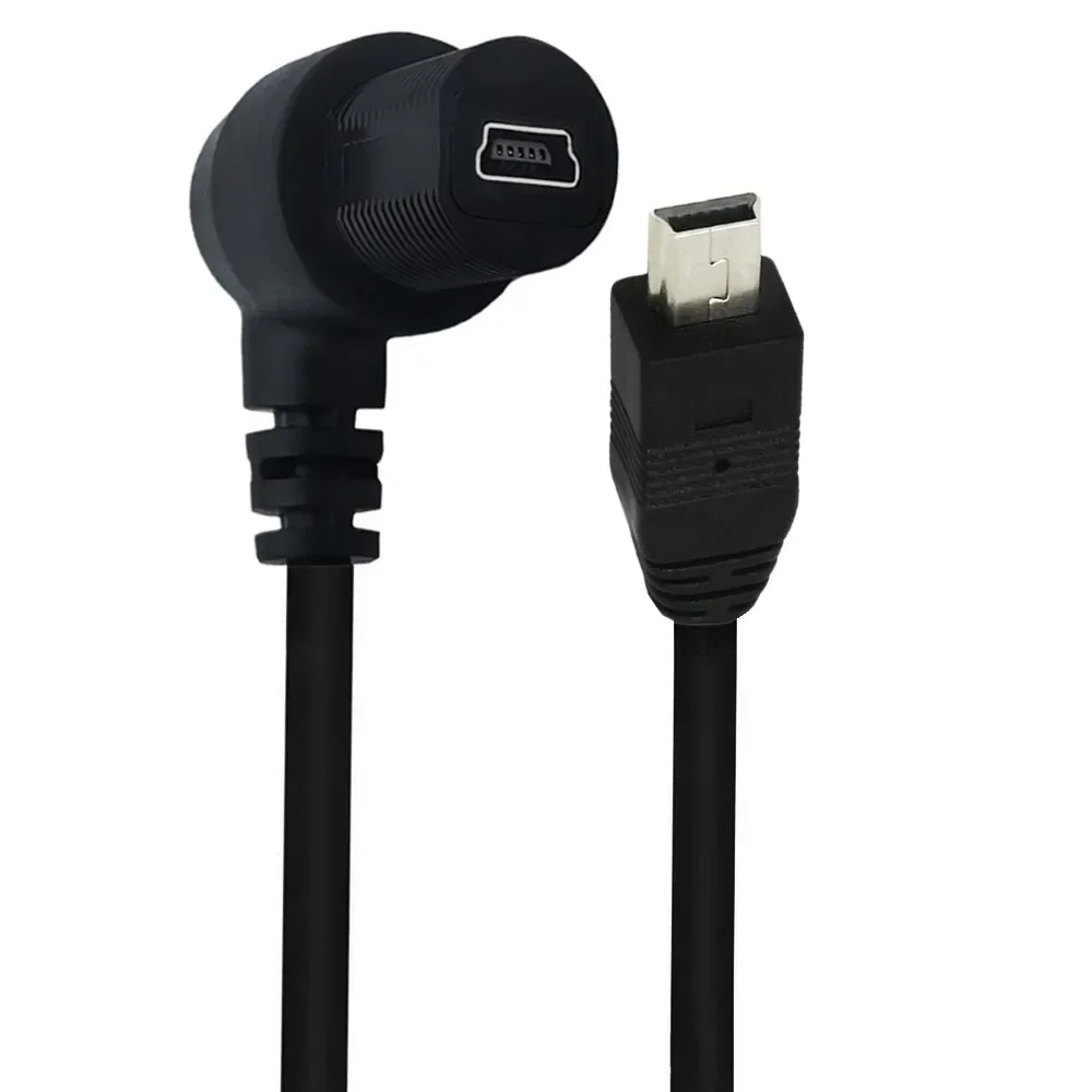 Mini 5Pin Male to Female AUX Flush Panel Mount Extension Cable for Car Truck Boat Motorcycle Dashboard.mini USB Extension Cable