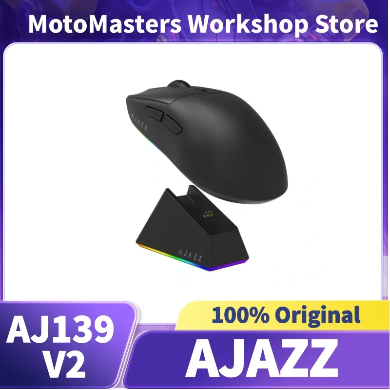 

AJAZZ AJ139 V2 MC Беспроводная трехрежимная легкая мышь PAW3311 Датчик 12000PDI RGB Магнитная подставка для зарядки Игровая мышь в подарок