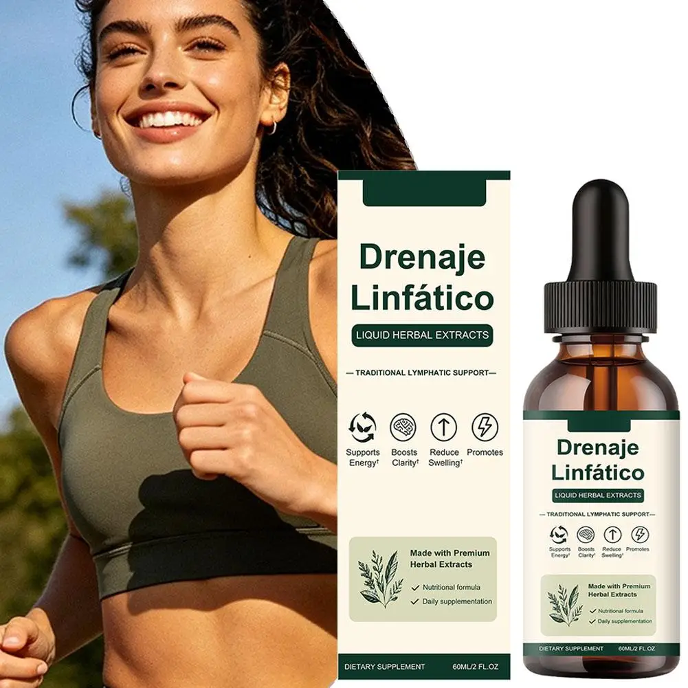 60ml Natural Plant Extracts Lymphatic Drainage Support Drops,Ampoule Serum For Relieve Swelling ,Body Circulation Daily Care
