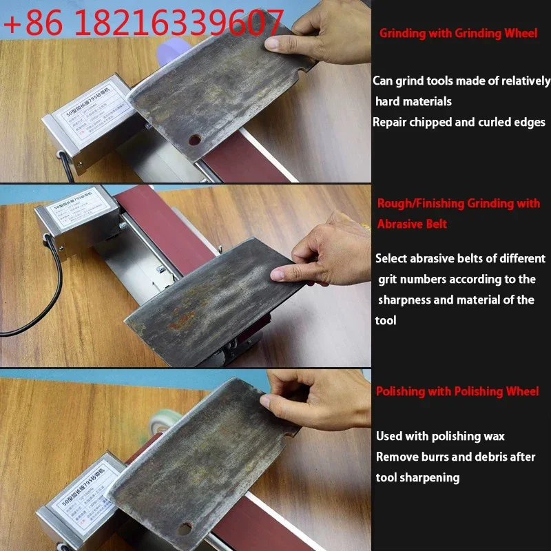 YAO Electric Belt Sander 7 Speed Adjustable Grinder Diy Belt Sander 110V/220V for Cutlery Knife Band Sharpening Machine Polish T