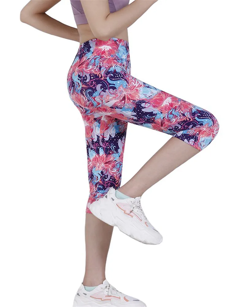 

INDJXND Summer Leggins Mujer Fitness Women Leggings Fashion Patchwork Print High Waist Elastic Push Up Polyester New Clothing