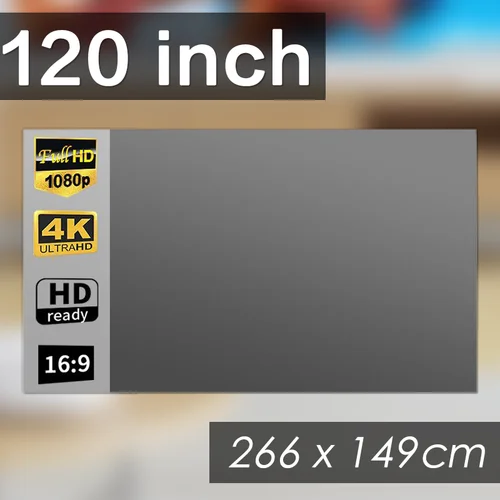 Pantalla de proyector portátil 16:9, pantallas de proyección plegables, cine en casa, teatro interior y exterior, 4K, HD, 1080P, antiluz plana