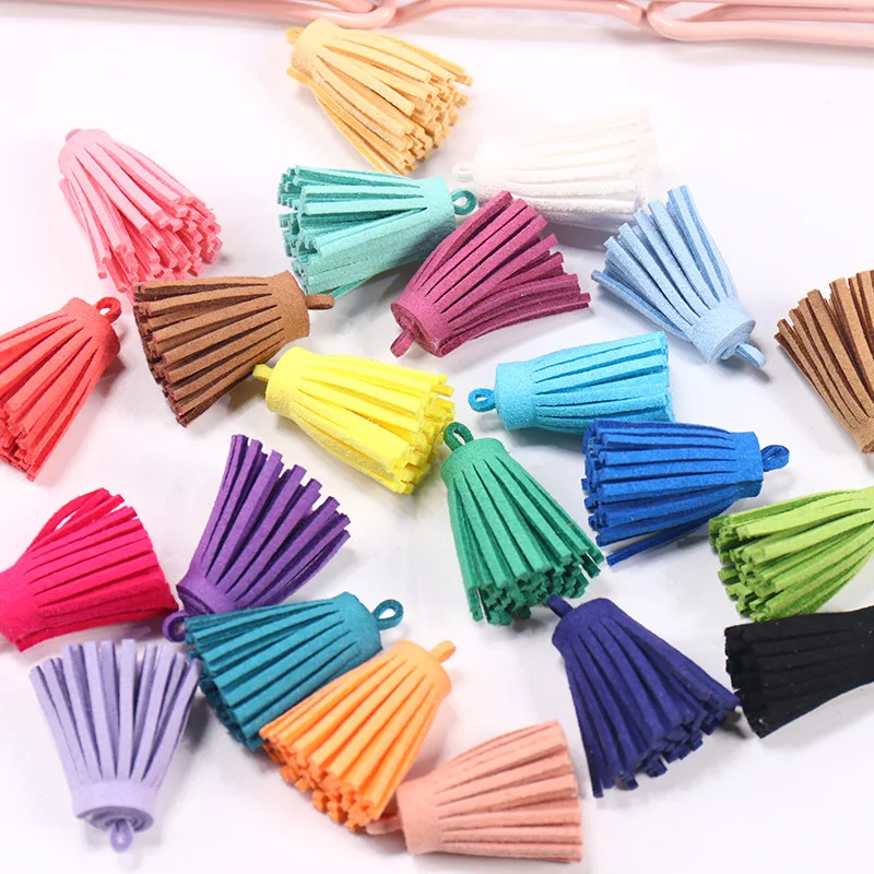 10/20Pcs 3cm Leather Tassel Keychain Tassel Charm Bulk for Pendant Bracelet Jewelry Making DIY Craft Decoration