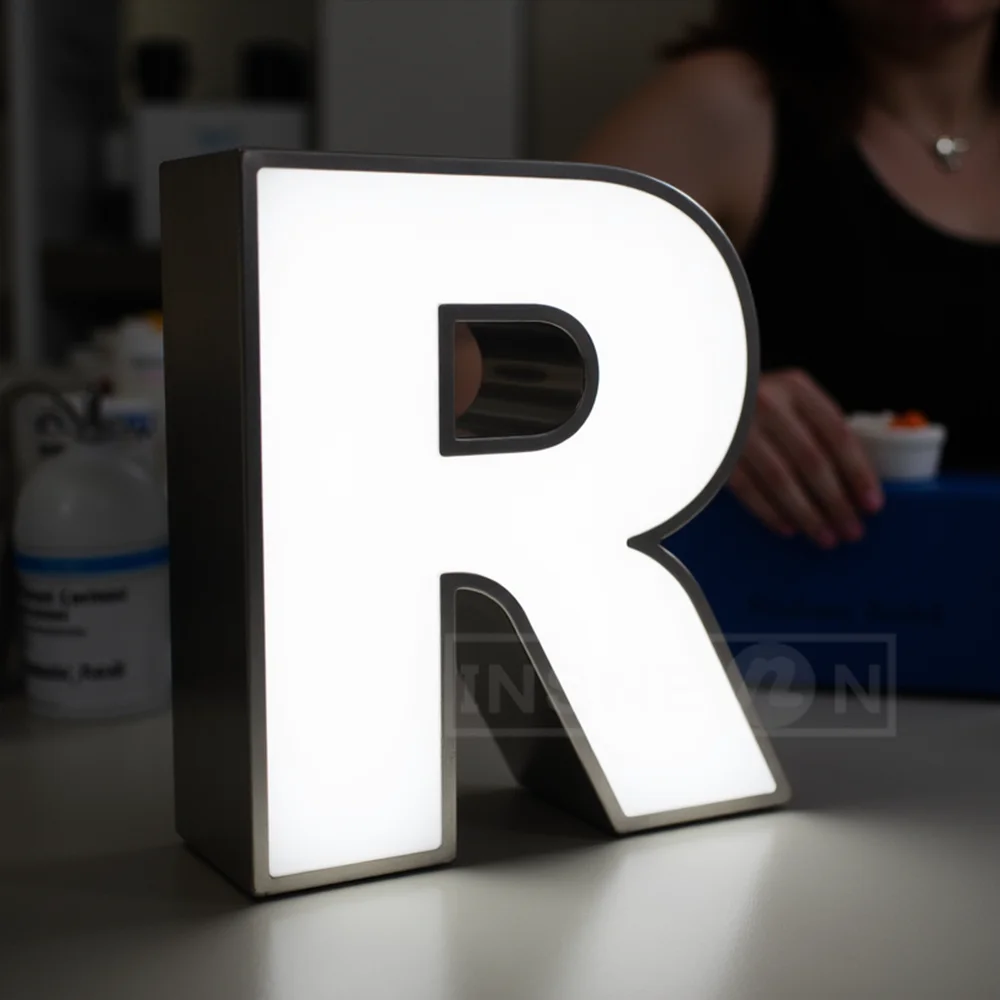 Aangepaste 3D LED verlichte metalen letters teken frontlit voor zakelijke winkelpui buiten waterdichte oplichtende reclame bewegwijzering