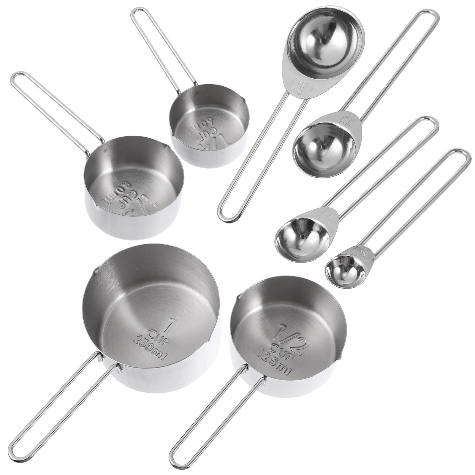 

1 set Baking Measuring Cups Scale Teaspoons Graduated Stainless Steel Kitchen Baking Spoon Tool Set Tool Set Measuring Spoons