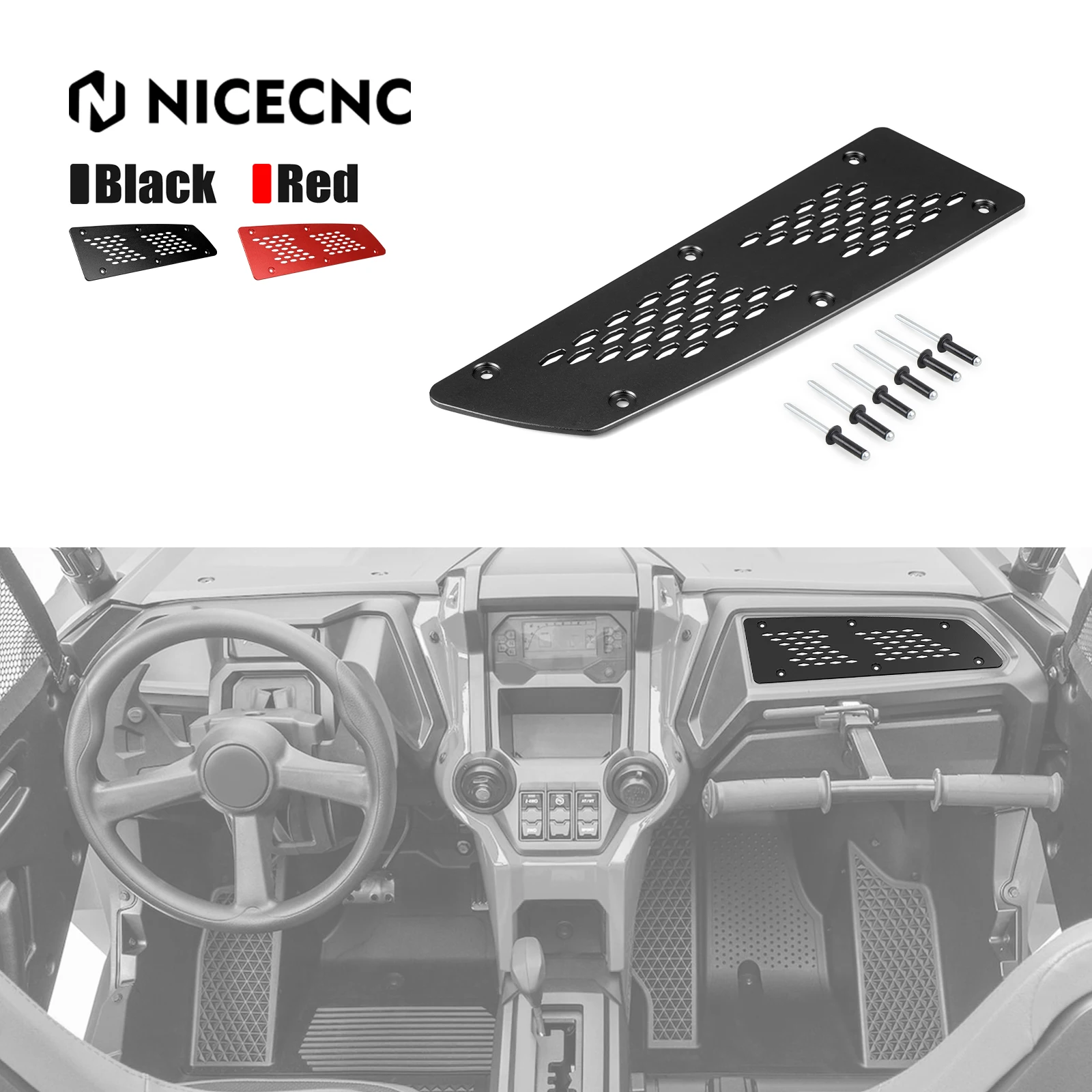 

NICECNC Switch Plate Dash Panel For Honda Talon 1000R SXS10S2R Talon 1000X SXS10S2X 2019-2022 2024 Aluminum ATV Quad Accessories