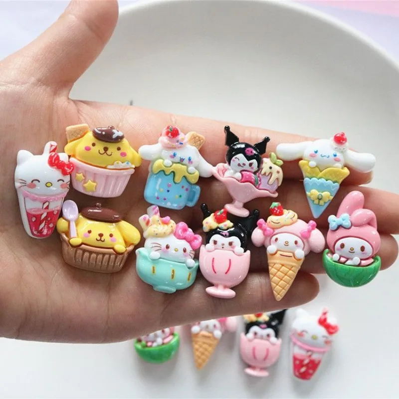 Sanrio Anime 3D Sticker Handmade DIY water cup Hair clip phone case Resin material package Accessories Cartoon Kuromi HelloKitty