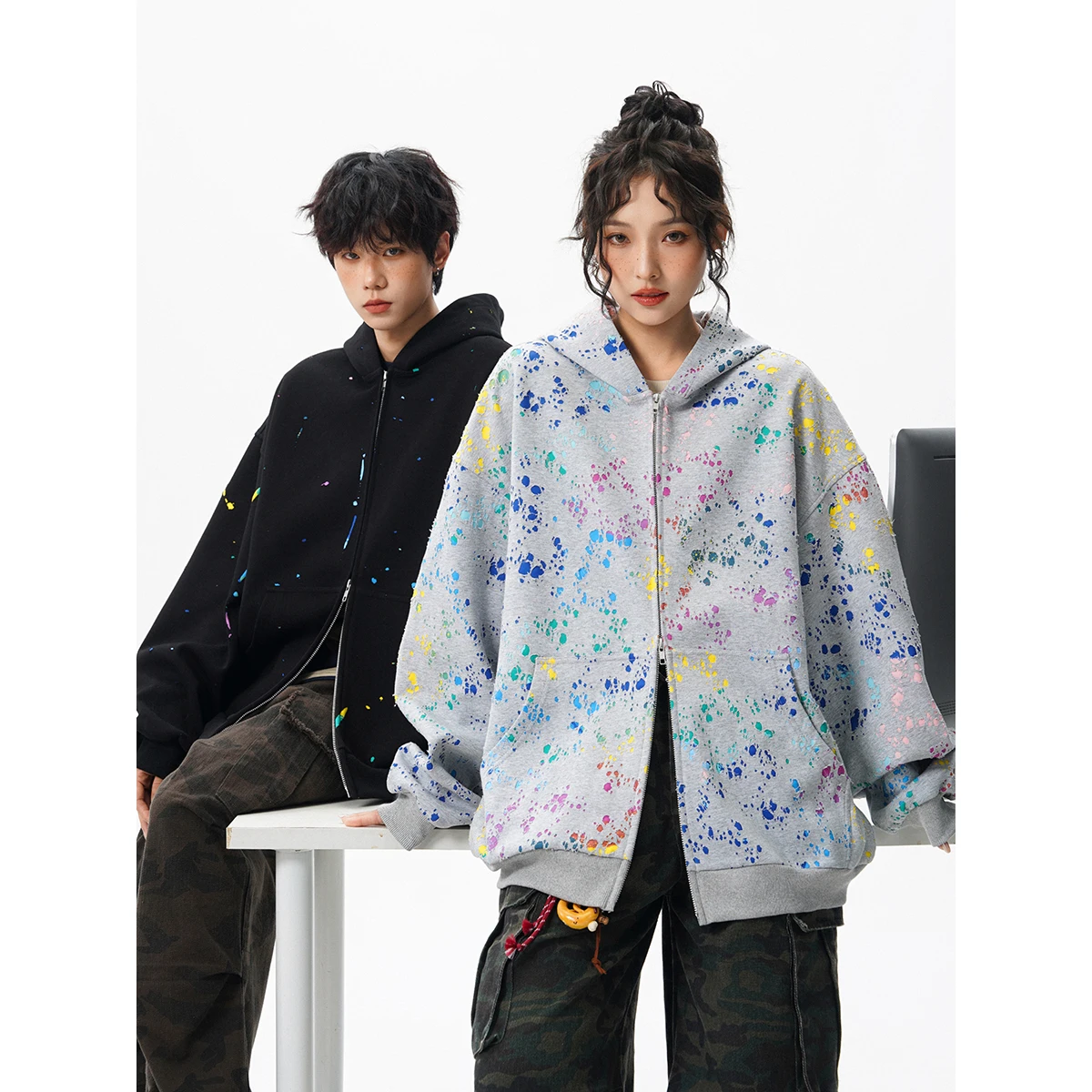 

Весенне-осенняя пара, уличная альпинистская походная куртка, модная трендовая уличная толстовка с цветными блоками граффити, высокое качество