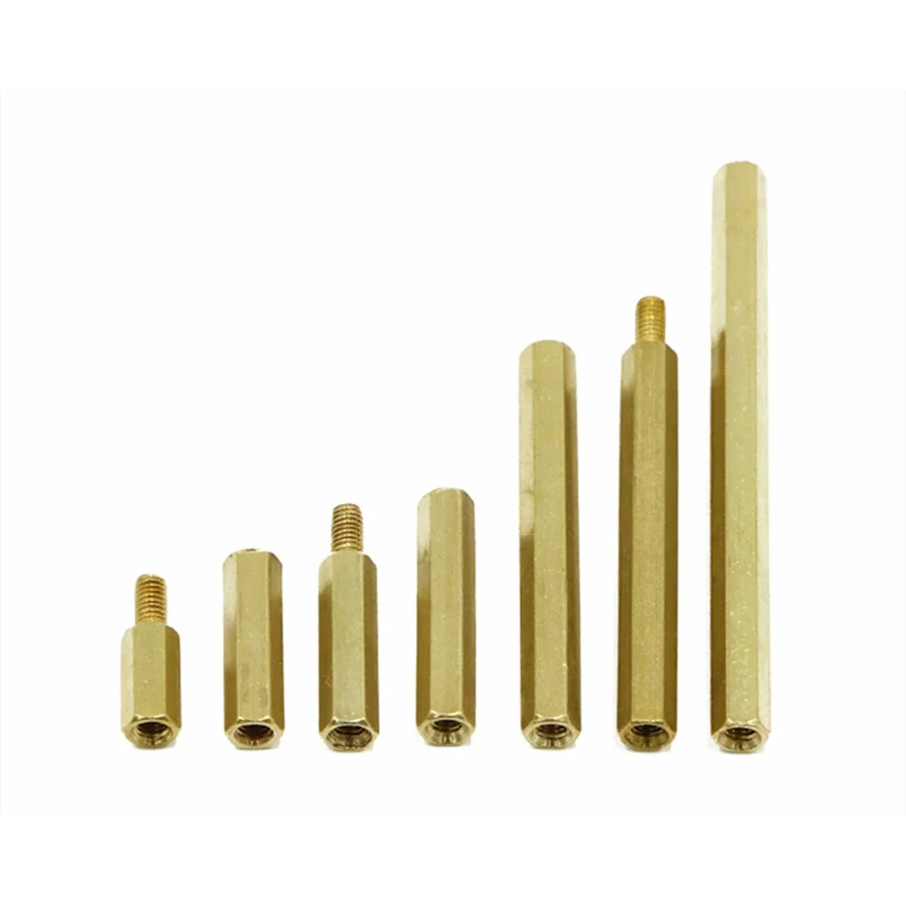 1/bag M3 Two-way copper column Double-pass/single Straight hexagonal brass column
