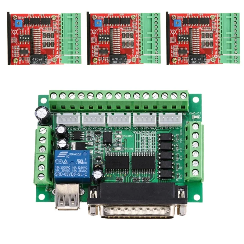 CNC Router Kit 3 Axis, 3pcs TB6600 4.0A stepper motor driver 5 axis interface board