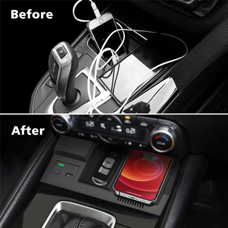 

Unusual 1 PCS Car Wireless Charger Replacement Parts For Mazda CX5 CX-5 2017-2022 Center Console Accessories Wireless Phone Char