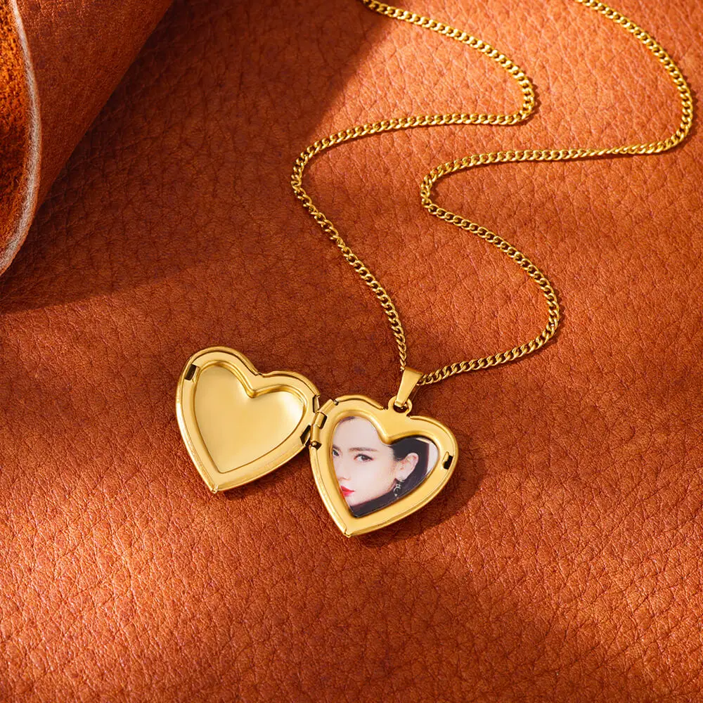 Collier photo coeur personnalisé, collier pendentif photo personnalisé, cadeau de bijoux en acier inoxydable personnalisé, famille, ami, couple