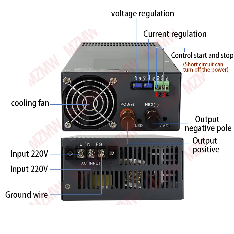 Adjustable Switching Power Supply 1000W 220V Ac To Dc 12V 24V 36V 48V 60V 72V 80V 110V 150V 220V Industrial SMPS for Laboratory