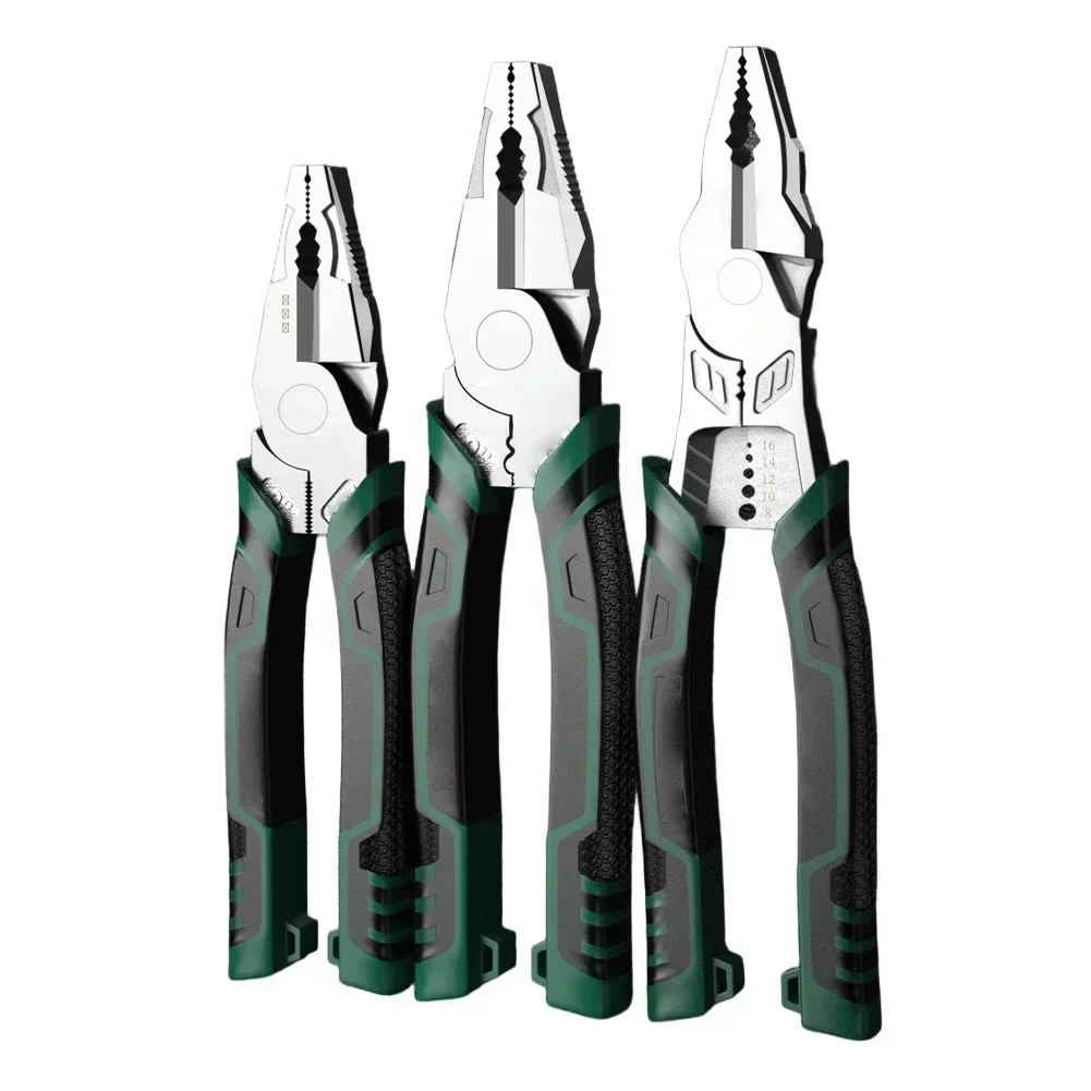 

1pc 8/9 Inches Multifunctional Wire Cutters Labor-Saving Vise Electrician Special Pliers Stripping Crimping Pliers Hand Tool