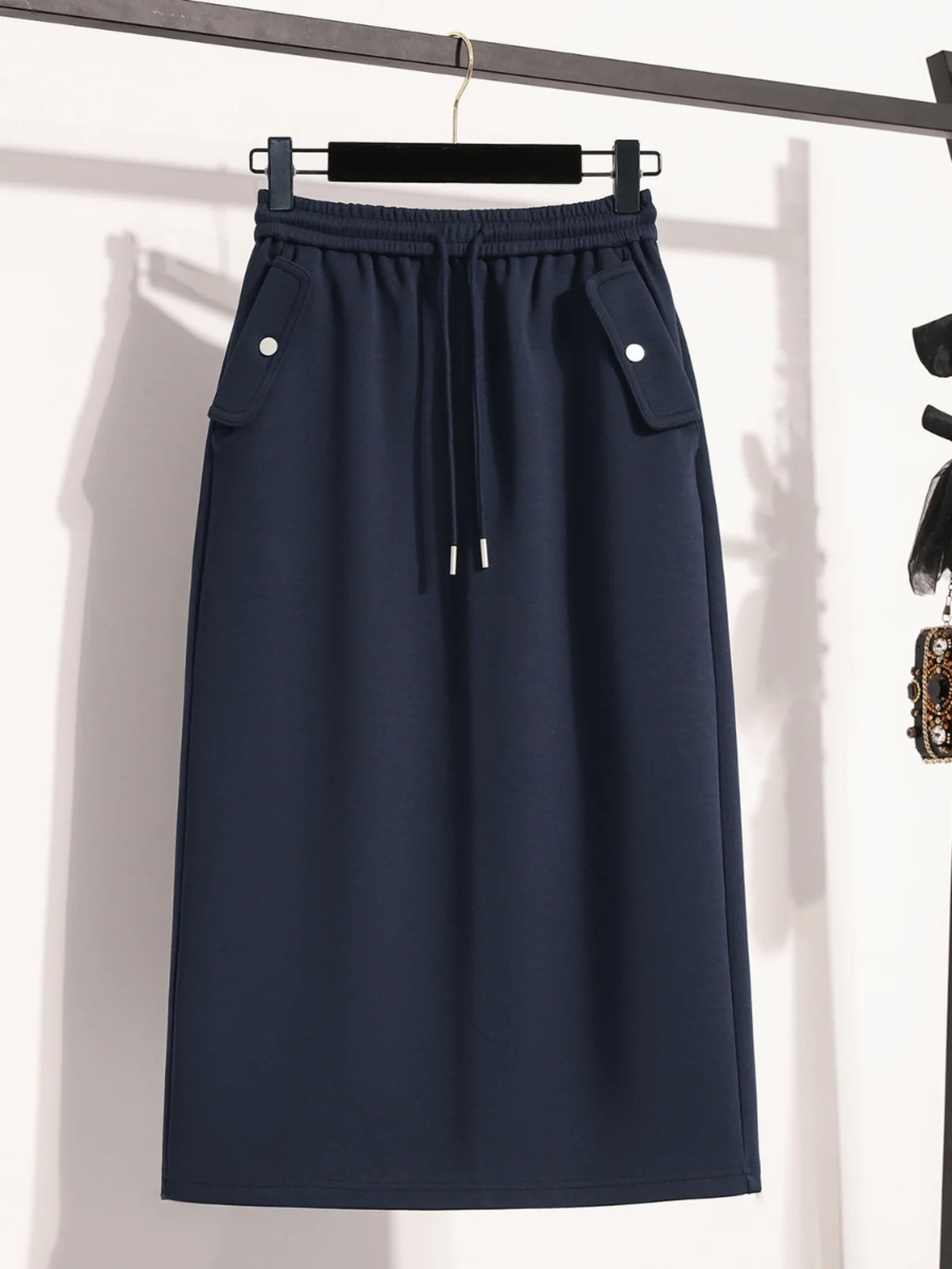 plus Size Women's Elastic H-Shape Casual Long Skirt Trendy High Waist A-Line Midi Skirt for Plump MM Versatile Autumn New Arr...