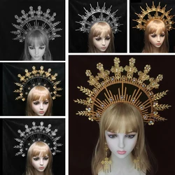 DIY Zip Tie Boho Wedding Bridal Sun Halo Met Gala Festival Headband Goddess Crown Gold Crown Headpiece Non-finished products