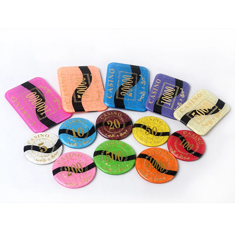 

10pcs/set Texas Poker Chips Round Square Entertainment Casino Games Baccarat Poker Kit Profesional Poker Table Top