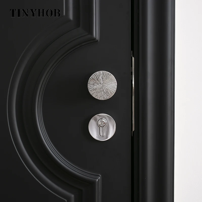 Tinyhob Hammer Pattern Brass Door Lock Set Brass Interior Bedroom Bathroom Double Wood Door Lever Set Dummy Handle Passage