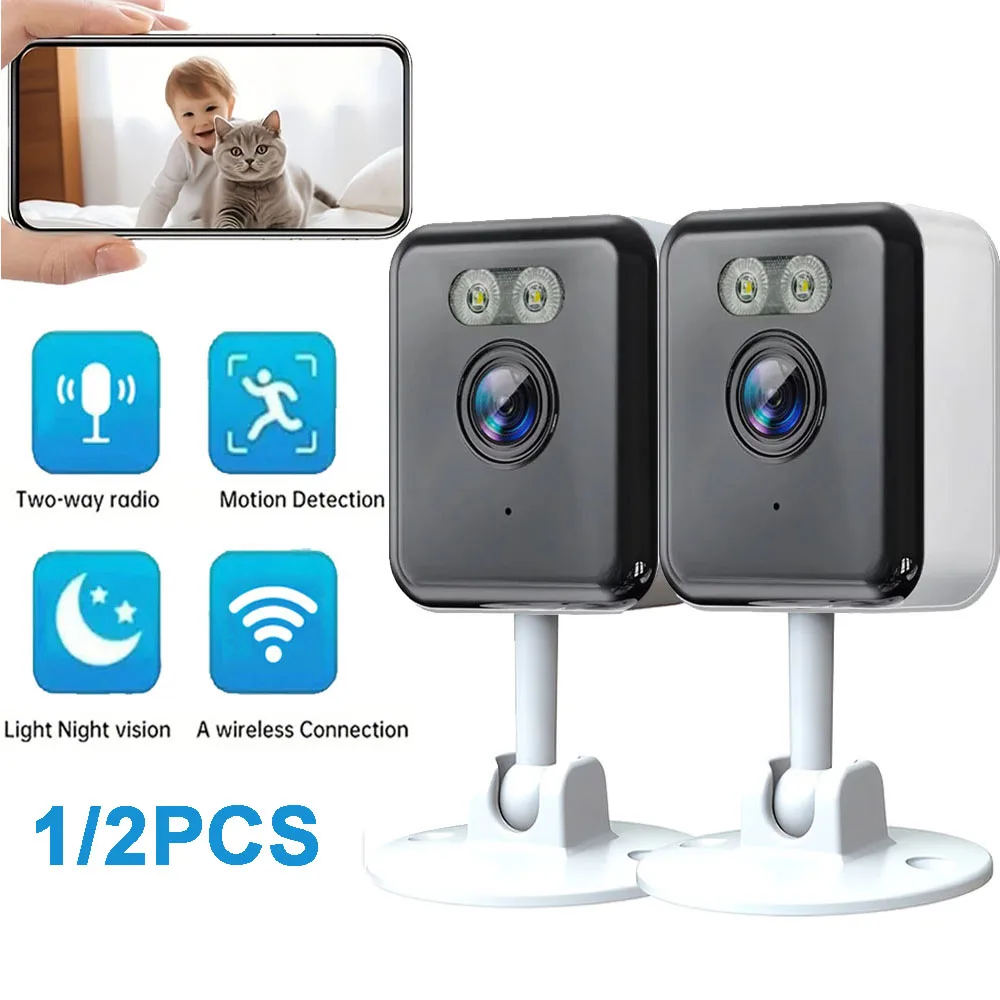 3MP Mini Cube Camera Wifi Indoor Two Way Audio Human Detection Home Baby Pet Monitoring Night Vision CCTV Security IP Cameras