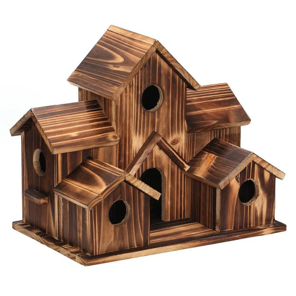 Birdhouse Wooden Without Dumping Multifunctional Durable Pet Supplies Bird Feeder Ornaments High Quality With Support Simple