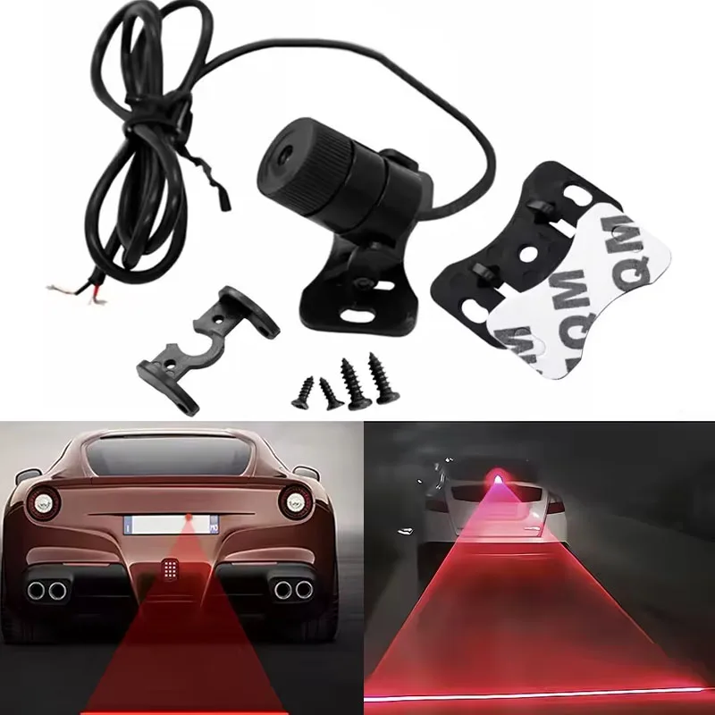 Luz antiniebla láser LED para coche, luz trasera anticolisión para vehículo, lámpara de advertencia de freno, niebla trasera anticolisión para extremo de coche