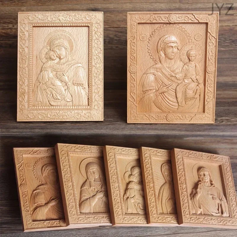 High Quality Religious Statue of Jesus Virgin Mary Catholic Icon Home Blessing Relief Crafts