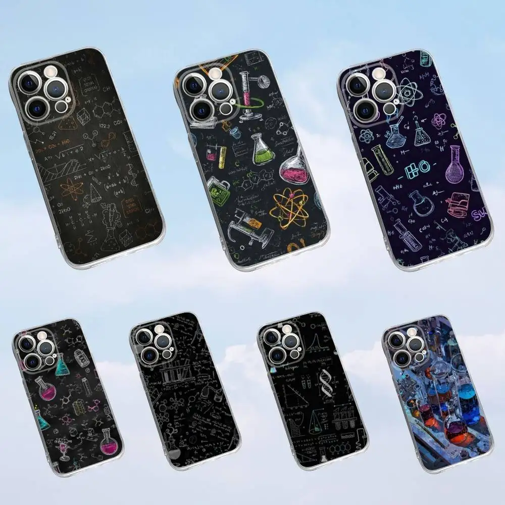 

Chemical Creative Pattern Phone Case For iPhone 16,15,14,13,12,11 Pro,Max,Plus,X,XS,XR,SE,Mini Transparent Silicone Soft