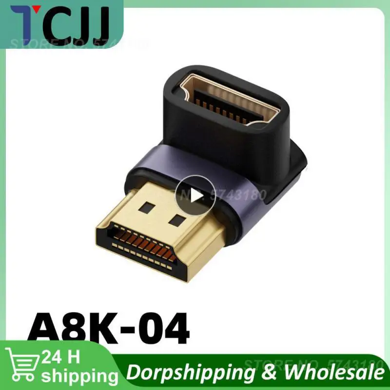 Degree Mini U-shaped Adapter 180 Mini Male to Female Angled 90 l Type Converter 2.1V Extension 4K 8K 60Hz