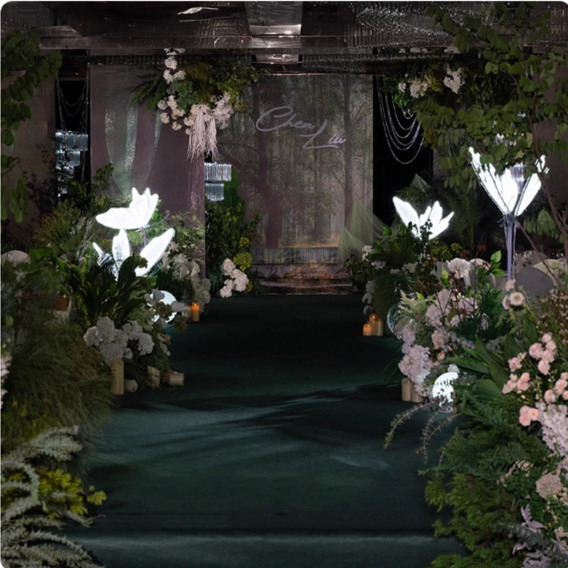 

Creative Butterfly Stage Setting Glowing Hanging Decoration Prop for Wedding Ornaments Wedding Butterfly Floor Lamp 60/80/100cm