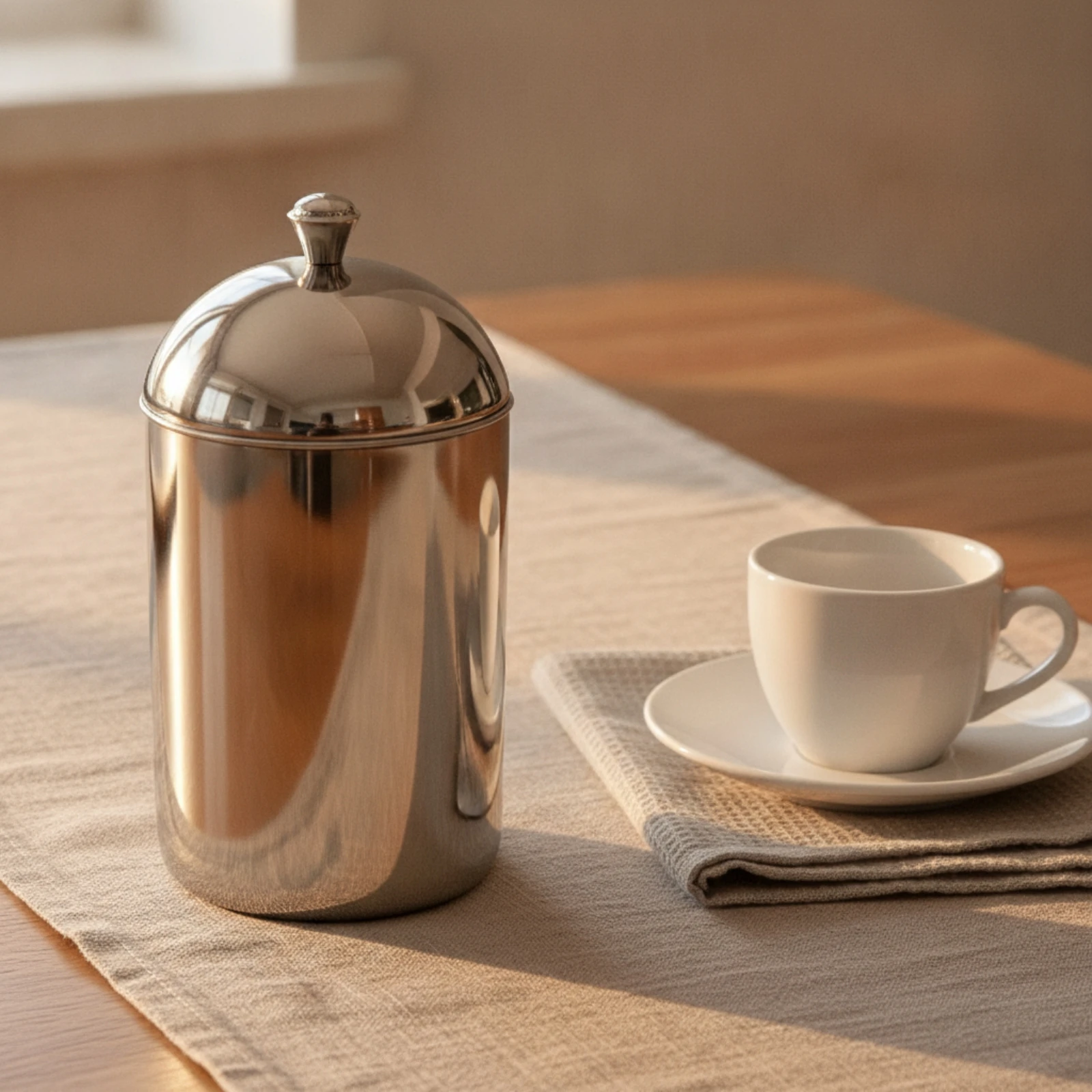 Stainless Steel Kitchen Canister Sturdy Stainless Steel Canister Canisters Cylindrical Container Easy to Clean