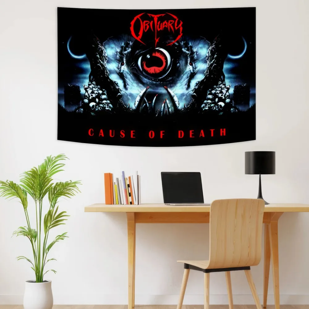 Obituarys Band Logo Death Metal Interior Decoration Banner Tapestry