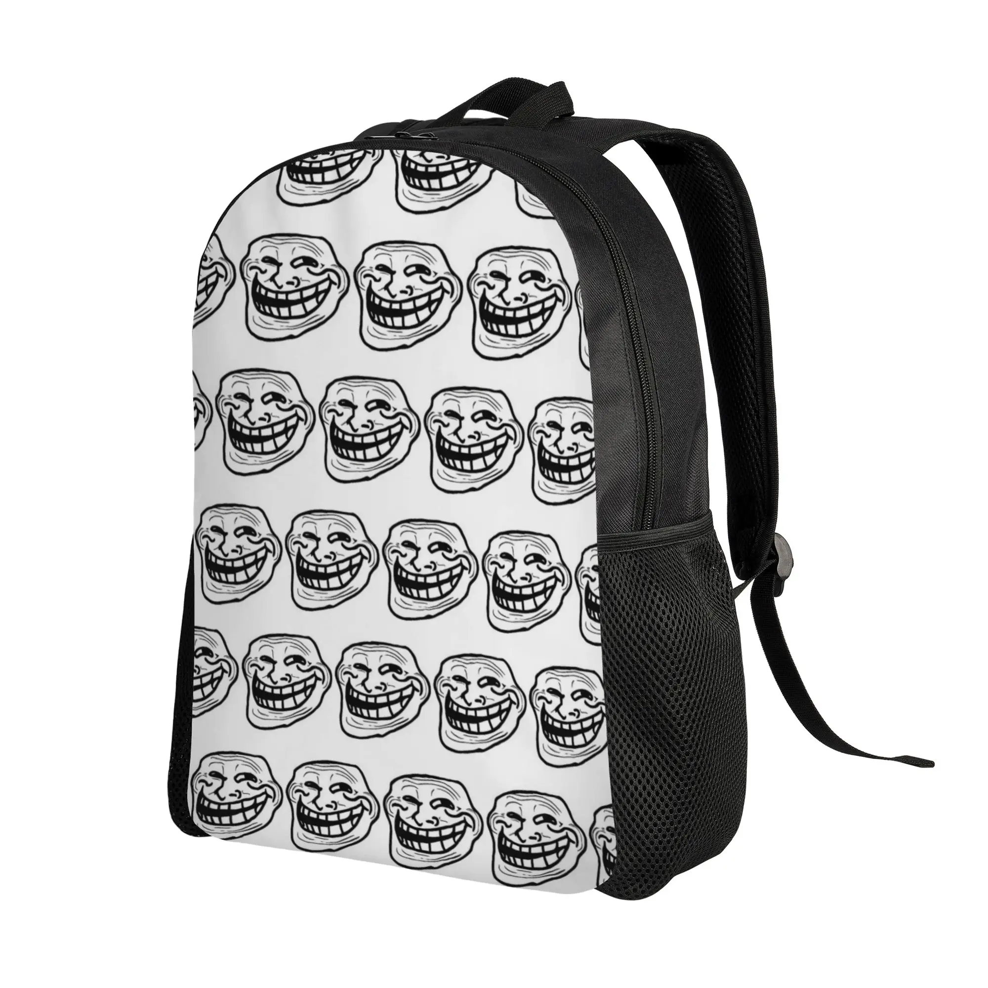 Trollface Rage Comic Meme Image Of A Character Backpack  Women Polyester College Backpacks Large Style School Bags Rucksack